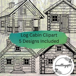 Log Cabin Graphics ~ DIY Clipart ~ Log Cabin Clipart ~ DIY Graphics ~ Drawn by Owner