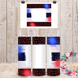 30oz ~ Fireworks Tumbler Wrap ~ JPEG & PNG Version Included ~ 4th of July Tumbler Wrap ~ Add Your Own Graphic ~ Black Background