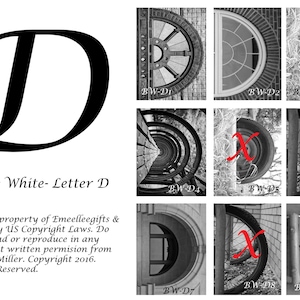 Fotografía artística de la letra {D} del alfabeto ~ Impresión digital de 4x6 ~ 7 fotos de letras incluidas