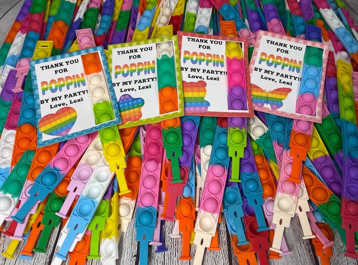 Fidget Bracelet Favor Bags Pop It Bracelet Party Favor Etsy