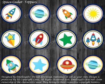 Space Cadet Cupcake Toppers ~INSTANT DOWNLOAD~