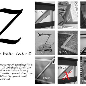 Alphabet Letter {Z} Art Photography~ 4x6 Digital Print ~ 8 Letter Photos Included