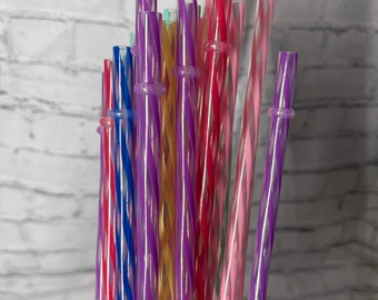 Plastic Straws ~ Clear Straws ~ Striped Plastic Straws ~ Stainless Steel Straws ~ Straw Cleaner ~ BPA Free ~ Plastic Pattern Straws