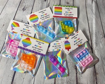 Fidget Favor Bags ~ Pop it Favor Bag Tags ~ Fidget Birthday Favor Bag ~ Pop it Party Favor ~ Pop It Thank You Gift ~ Fidget Party Favor