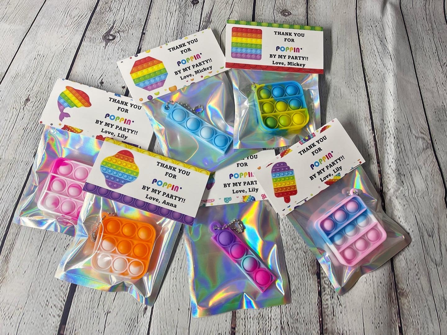 Fidget Favor Bags ~ Pop It Favor Bag Tags ~ Fidget Birthday Favor Bag ...