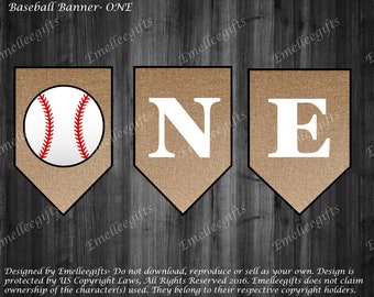 Baseball "ONE" Banner