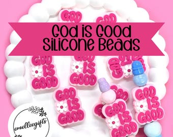 Silicone God is Good Bead ~ Focal Bead for Pens ~ Faith Pen Bead ~ Wristlet Bead ~ Silicone God Pen Bead ~ Pacifier Beads ~ God is Good Pen