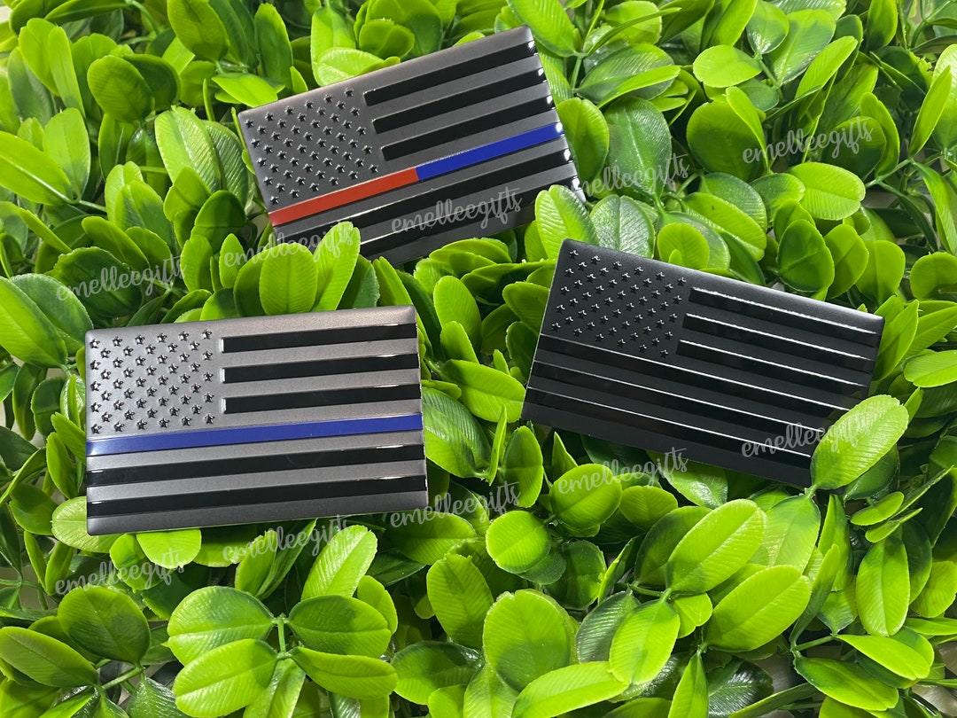 American Flag Emblem Aluminum Emblem Black USA American Flag Emblem