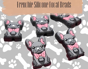 Frenchie Silicone Focal Bead ~ Silicone Dog Bead ~ Focal Bead ~ Pen Beads ~ Silicone Bracelet Bead