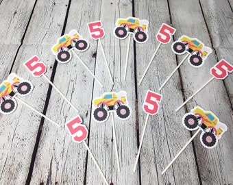 Monster Truck Cupcake Toppers ~ Monster Truck Party ~ Monster Truck Birthday ~ Monster Truck Cake Toppers ~ Monster Trucks ~ Boy Birthday