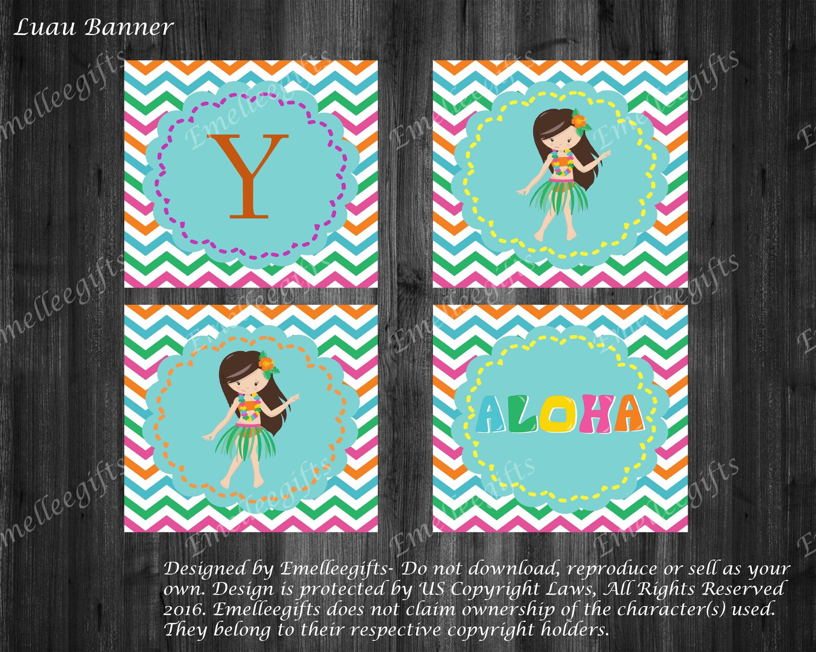 Luau Happy Birthday Banner | Etsy