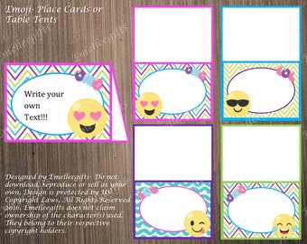 Emoji Place Cards or Table Tents ~INSTANT DOWNLOAD~