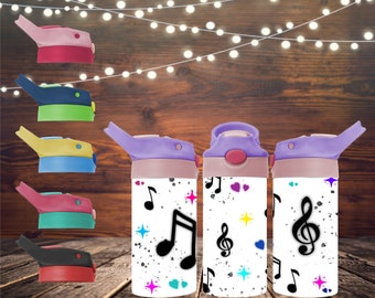 Music Note Kids Tumbler Wrap ~  Music Note Wrap ~ 12oz Kid Straight Tumbler ~ JPEG & PNG Versions Included