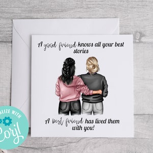 Editable Best Friend Card ~ Best Friend Card ~ Personalized Best Friend Card ~ Create your own card ~ Personalized Card ~ Printable Version