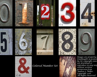 Alphabet Number or Heart Art Photography~ 4x6  "Color" Digital Print ~ 12 Number Photos and 2 Hearts Included