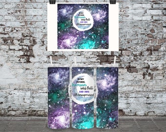 Full Moon Tumbler Wrap ~ Milky Way Wrap ~ 20oz Skinny Straight ~ JPEG & PNG Versions Included ~ Galaxy Tumbler Wrap ~ Full Moon Quote Wrap