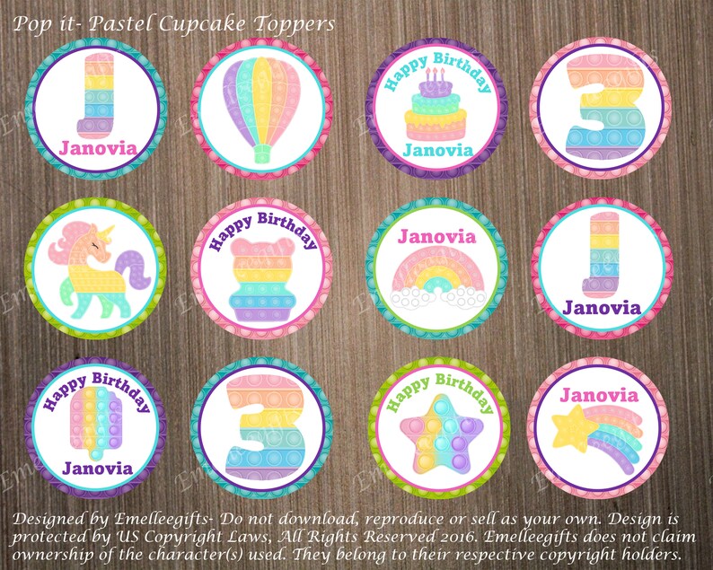 Fidget Cupcake Toppers Fidget Cupcake Toppers Fidget Etsy