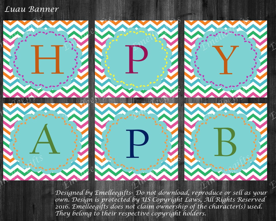 Luau Happy Birthday Banner - Etsy
