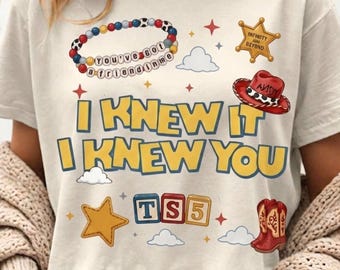 Retro Toy Story 5 PNG, I Knew It I Knew You Western Cowgirl Boots Friendship Bracelet Shirt Design Graphic Download File