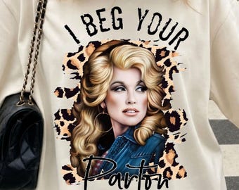 I Beg Your Parton PNG: Música Country Vintage, Frase Sarcástica Retrô, Download Digital