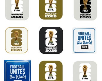 Pacote de imagens PNG da Copa do Mundo FIFA 2026, Patch PNG para camisa de futebol, Download digital de patch de futebol, Design para camiseta da Copa do Mundo 2026, Gráficos esportivos