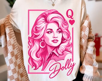 Cartão Dolly Parton Rainha de Copas PNG, Design de Camiseta de Música Country Western (Download Digital)