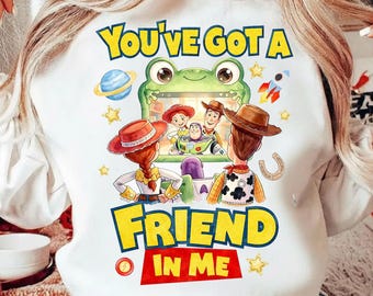 Youre Got Friend In Me Cartoon Toys Characters Bundle, Kids Birthday Number 5 Sublimation Design, Cowboy Space Hero Tshirt Clipart PNG