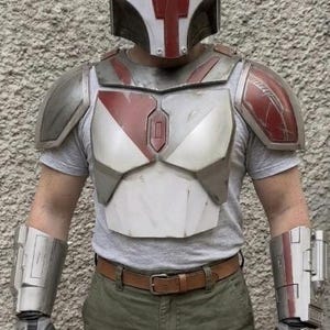Conjunto de armadura de comando de la República Galáctica: traje de combate hecho a mano con casco, peto y protectores de brazos.