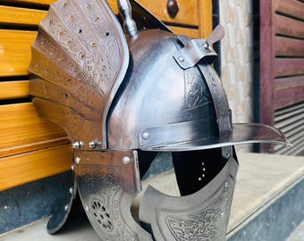 Medieval 18ga Stainles Steel Battle-ready Hussar Winged Helmet Larp Sca Warrior Knight Helmet