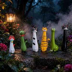 手作りの猫型花瓶プランター、風変わりな猫の植木鉢、かわいい動物のプランター装飾、ユニークな猫好きへのギフト、デスク棚のホームデコレーション