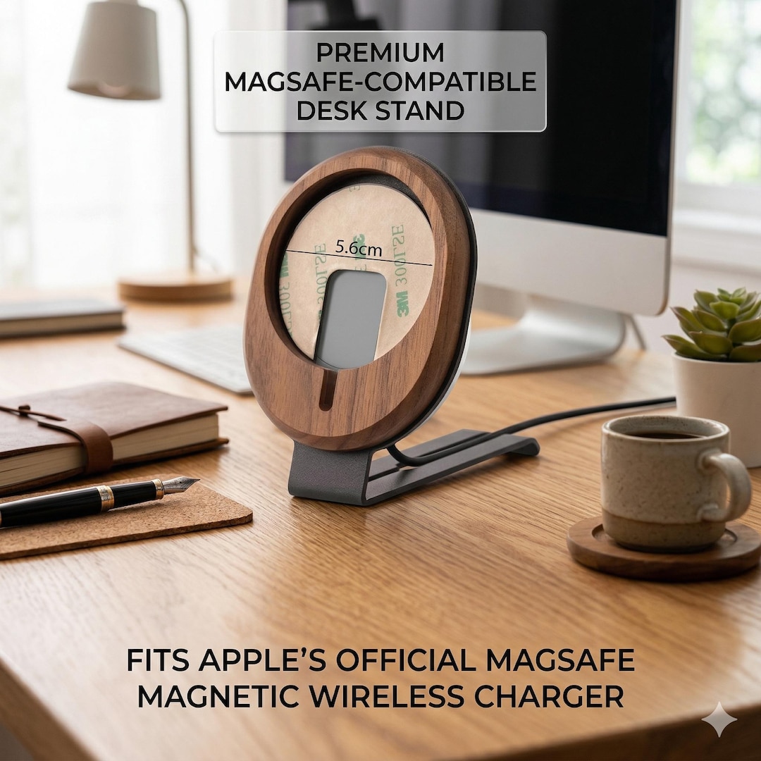 Personalized Walnut Wireless Charger Stand | Custom Engraved Desk ...