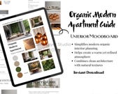 Organic Modern Interior Moodboard, Apartment Design Guide, Natural Minimalist Decor, Warm Neutral Palette, Digital Download PDF