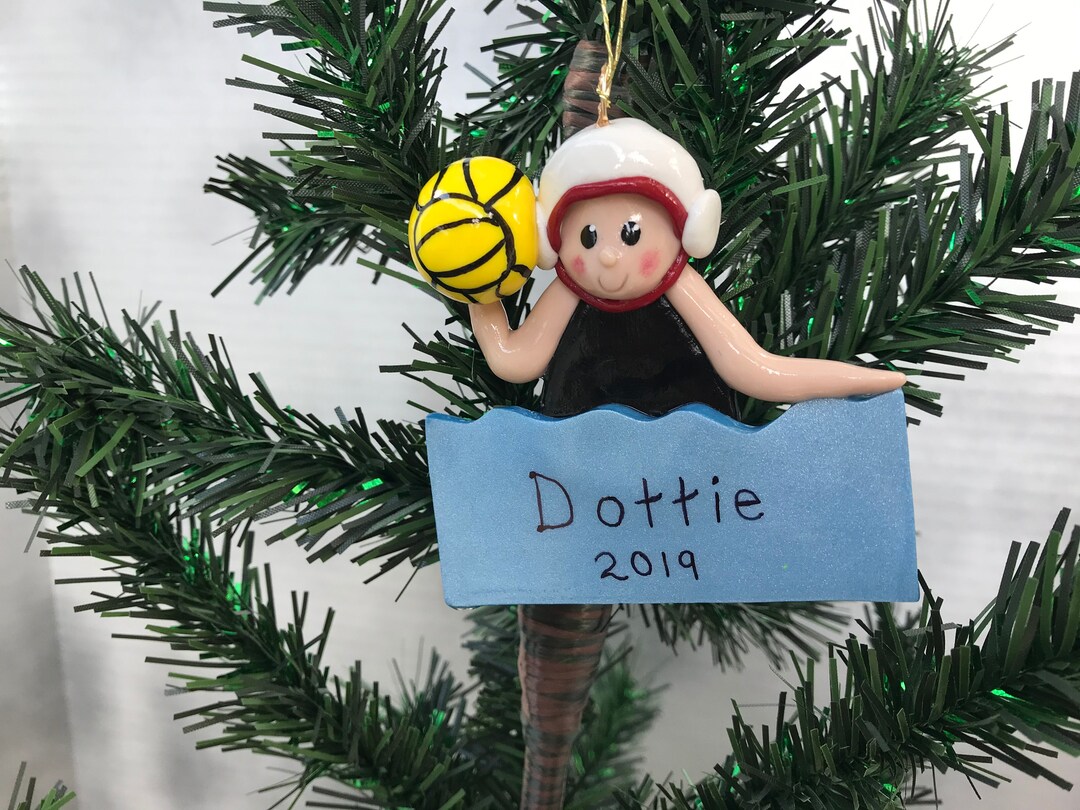 Custom Girl Water Polo Christmas Ornament Personalized Handmade Polymer