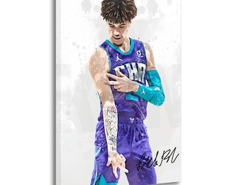 LaMelo Ball Signed Basketball Canvas Art Print – Wall Decor Poster
