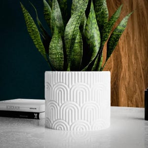 Modern Arch Pattern Planter | Textured Minimalist Indoor Plant Pot