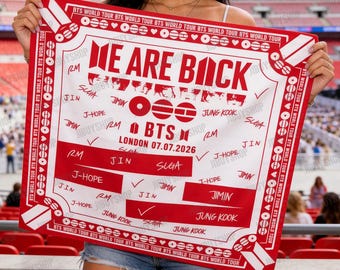 Bandana BTS Arirang World Tour personnalisé, écharpe de merch Kpop Army Fan