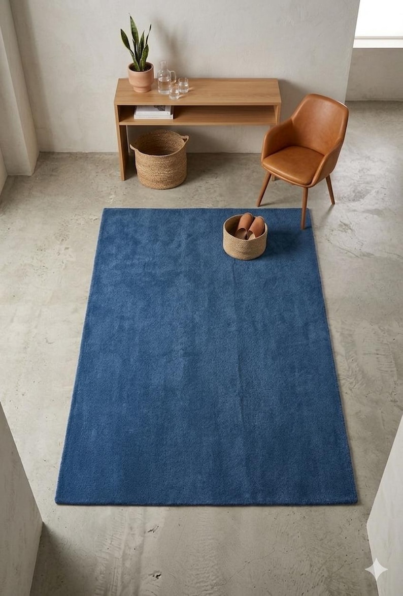 Solid Blue Rugs This Rug is a Solid Plush Blue Area Rug, Often Referred to in Design ...