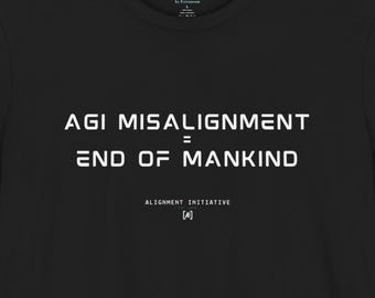 Camiseta de advertencia sobre IA / Camiseta con declaración de desalineación de la IAG, regalo tecnológico
