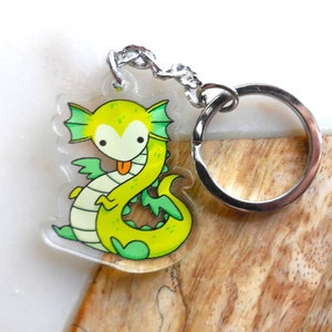 cute acrylic green dragon charm 1.5 inch