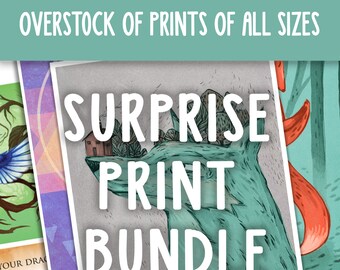 Surprise Print Deal: Sale 5 bij 7, 4 bij 6, 8,5 bij 11, Illustratieafdrukken, decorafdrukken, kunstwerken, kinderkamer,