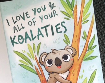 Koala card, thank you card, anniversary card, valentines day card, greeting card, funny card, stationary