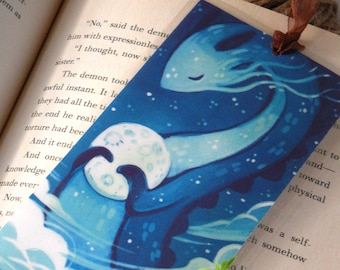 Moon Dragon Bookmark, Illustrated bookmark,  unique bookmarks