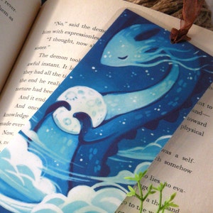 Moon Dragon Bookmark, Illustrated bookmark,  unique bookmarks