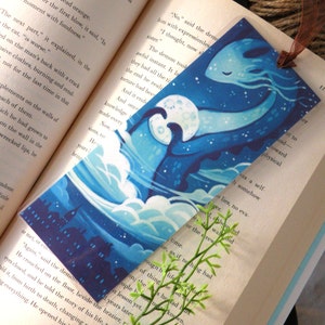 Moon Dragon Bookmark, Illustrated bookmark, unique bookmarks image 3