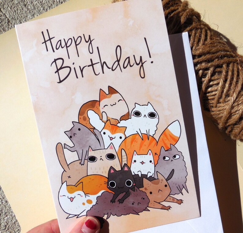 Cat Happy Birthday Card Crazy Cat Lady Card Greeting Card - Etsy Canada