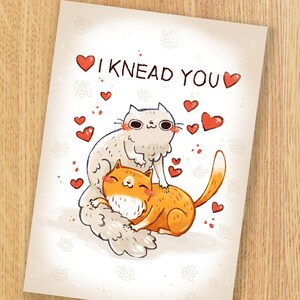 Cat Card Digital Download, printable 5 by 7 card, cat card