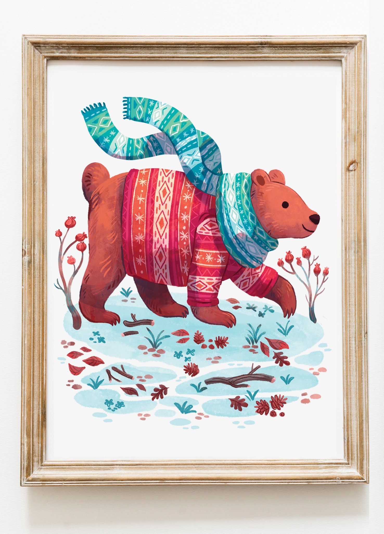 Cozy Winter Bear: Bear Print 8by10, 8.5 by 11, Wall Art, Illustration, Bear  Art, Home Decor, Winter Artwork, Art Print, Animal, Forest, Warm - Etsy