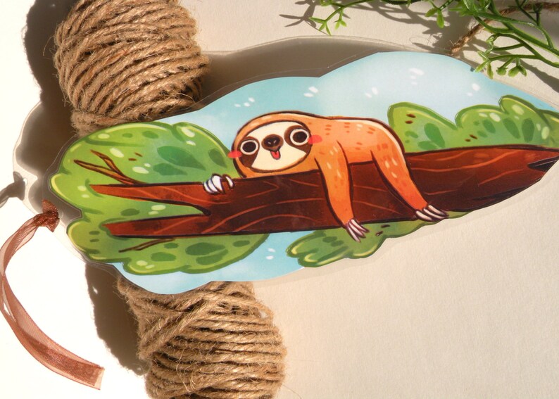 Sloth Bookmark Illustrated bookmark unique bookmarks Etsy