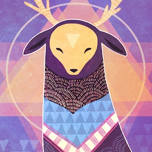 Deer illustration 8.5 by 11 print