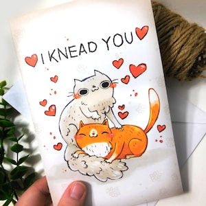 kattenkaart, verjaardag, Valentijnsdagkaart, woordspelingkaart, wenskaart, grappige kaart, briefpapier, liefde, katten, cay lady, grap, woordspeling